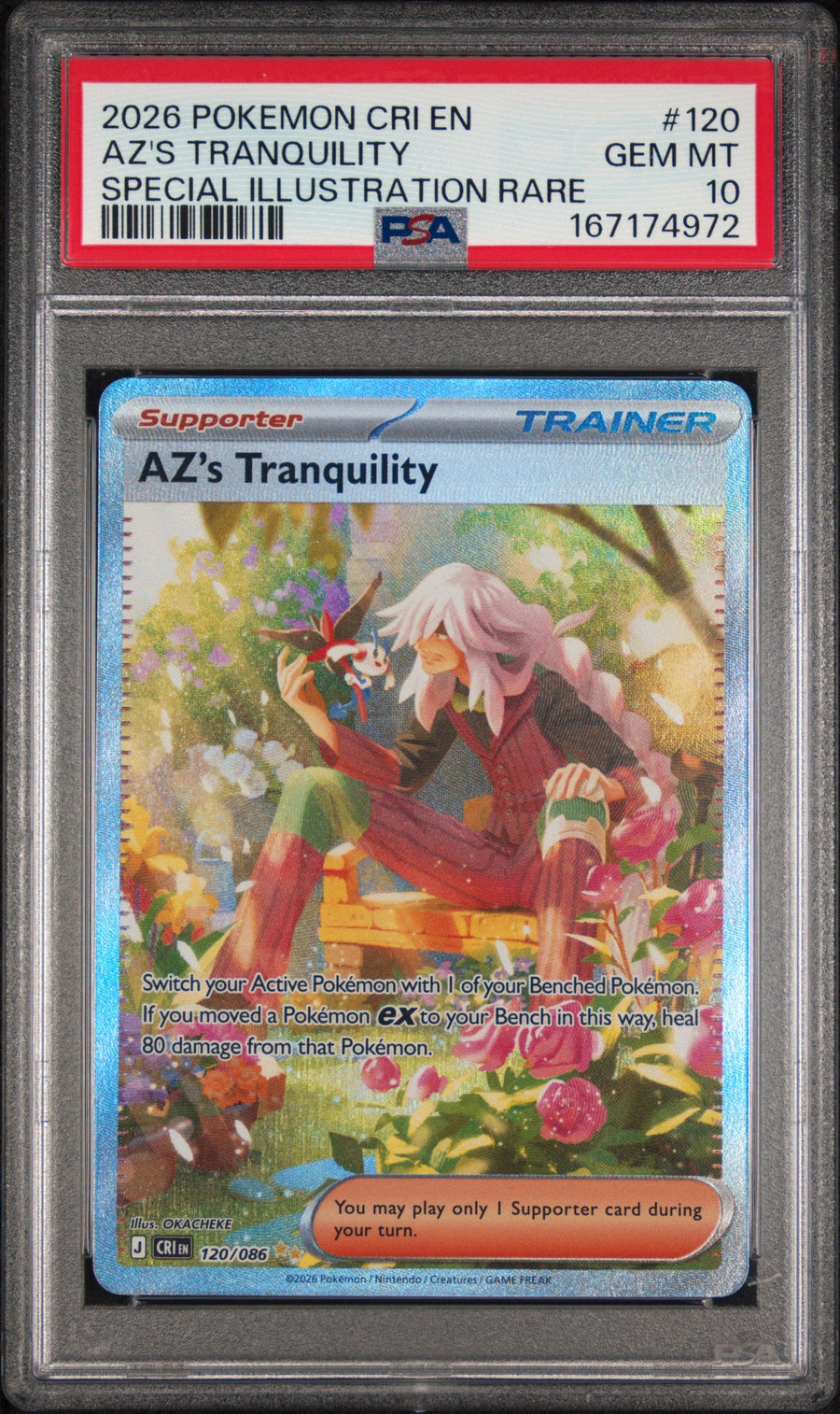 2026 Pokemon Chaos Rising Special Illustration Rare Az'S Tranquility 10 PSA #120