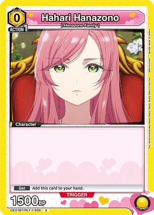 Hahari Hanazono (026) (Box Topper Foil) (UE21BT/RLY-1-026) - UE21BT The 100 Girlfriends Who Really Really Really Really REALLY Love You Foil