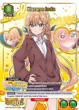 Karane Inda (046) (R*) (Box Topper Gold Foil) (UE21BT/RLY-1-046) - UE21BT The 100 Girlfriends Who Really Really Really Really REALLY Love You Foil