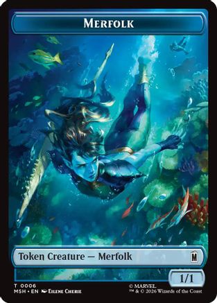 Merfolk // Doombot Double-Sided Token (MSH-006/018) - Marvel Super Heroes Foil
