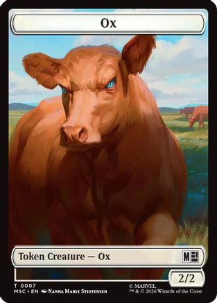 Ox // Vibranium Double-Sided Token (MSC-7 // 15) - Commander: Marvel Super Heroes Foil
