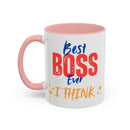 Best Boss Ever Accent Coffee Mug - Perfect Gift for Boss's Day, Office Decor, Motivational Drinkware, Fun Coffee Cup