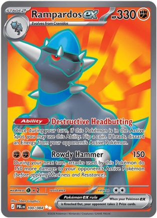 Rampardos ex 100/084 - ME05 Pitch Black Holofoil