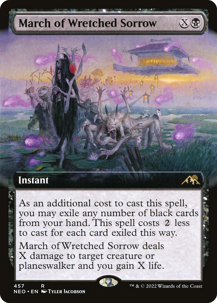 March of Wretched Sorrow (NEO-457) - Kamigawa: Neon Dynasty: (Extended Art) Foil
