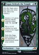 Jugan Defends the Temple // Remnant of the Rising Star (PRE-194S) - Kamigawa: Neon Dynasty Promos: (fandfc, enchantment) Foil