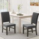Dining Chair Set of 2 Mid-Century Modern Velvet Fabric Upholstered Chairs-Grey