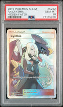 2019 Pokemon Sun & Moon Hidden Fates Hidden Fates Fa/Cynthia 10 PSA #SV82