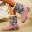 Embroidered Ethnic Snow Boots for Women