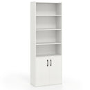 70 Inch Bookcase 6-Tier with Adjustable Shelves and 2-Door Cabinet