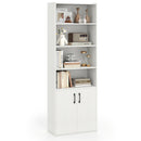 70 Inch Bookcase 6-Tier with Adjustable Shelves and 2-Door Cabinet