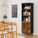 70 Inch 5-Tier Bookshelf with Reversible Adjustable Shelf-Black