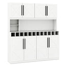 70 Inch Farmhouse Pantry Cabinet Kitchen Buffet Hutch with 4 Cabinets and 2 Open Shelves