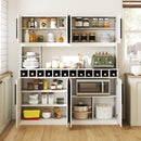 70 Inch Farmhouse Pantry Cabinet Kitchen Buffet Hutch with 4 Cabinets and 2 Open Shelves