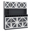 70 Inch Farmhouse Pantry Cabinet Kitchen Buffet Hutch with 4 Cabinets and 2 Open Shelves