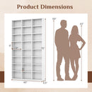 70-Inch Tall Bookshelf with 24 Cube Storage Compartments