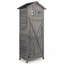 70 Inch Tall Garden Tool Storage Cabinet with Lockable Doors and Foldable Table