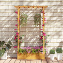 70 Inch Wooden Raised Garden Bed with Lattice Trellis-Natural