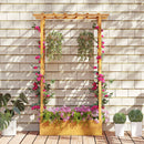 70 Inch Wooden Raised Garden Bed with Lattice Trellis-Natural