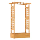 70 Inch Wooden Raised Garden Bed with Lattice Trellis-Natural
