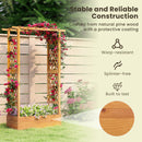 70 Inch Wooden Raised Garden Bed with Lattice Trellis-Natural