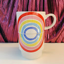 70s Rainbow Stacking Mug Set of 2 | Vintage Style GIftable 14 oz Mugs in Painted Ceramic