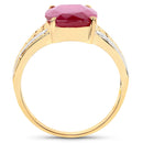 7.50 Carat Glass Filled Ruby .925 Sterling Silver Ring