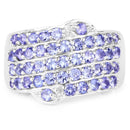 1.58 Carat Genuine Tanzanite .925 Sterling Silver Ring