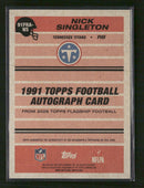 2026 Topps Flagship 1991 Football Rookie AU Nick Singleton #91FRA-NS