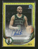 2025-26 Bowman Chrome Autographs Yellow Refractor Derrick White #/75 AU #BCA-DI
