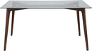 Delacora Parkside 59in Wide Dining Table with Clear Glass Top