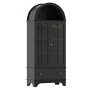 71.5" Arched Cabinet with Glass Doors and Wine Rack
