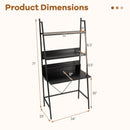 71" Freestanding Laptop Desk with Open Shelves