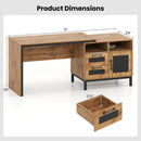 71-Inch Computer Table with Open Compartments and Drawers