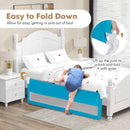 71 Inch Extra Long Swing Down Bed Guardrail with Safety Straps