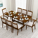 71 Inch Farmhouse Dining Table Wooden Kitchen Table for 6-8 with Rubber Wood Legs-Walnut