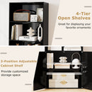 71 Inch Freestanding Bookshelf with 6 Shelves and 2-Door Cabinet