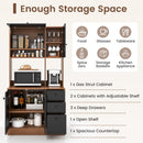 71 Inch Kitchen Pantry with 3 Storage Cabinet and 3 Deep Drawers