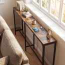 71 Inch Narrow Console Table with Power Outlet for Small Space