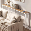 71 Inch Narrow Console Table with Power Outlet for Small Space
