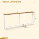 71 Inch Narrow Console Table with Power Outlet for Small Space