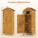 70 Inch Tall Garden Tool Storage Cabinet with Lockable Doors and Foldable Table