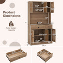 71 Inches Pantry Cabinet with Hutch and Charging Station-Natural
