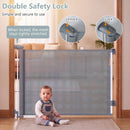 Retractable Baby & Dog Gate 71" Wide with Safety Lock