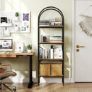 4-Tier Arched Bookcase with Metal Frame, 71" Tall