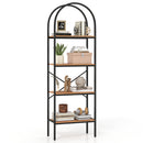 4-Tier Arched Bookcase with Metal Frame, 71" Tall