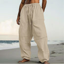 Beach Straight-leg Plain Color Daily Pants