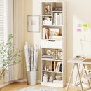 71inch Tall Freestanding Bookcase with Drawer 10-Cube Storage Organizer