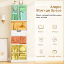 71inch Tall Freestanding Bookcase with Drawer 10-Cube Storage Organizer