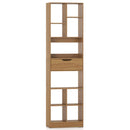 71inch Tall Freestanding Bookcase with Drawer 10-Cube Storage Organizer