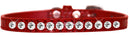 Dog, Puppy & Pet Designer Croc Collar, "One Row Clear Crystal Rimsets"